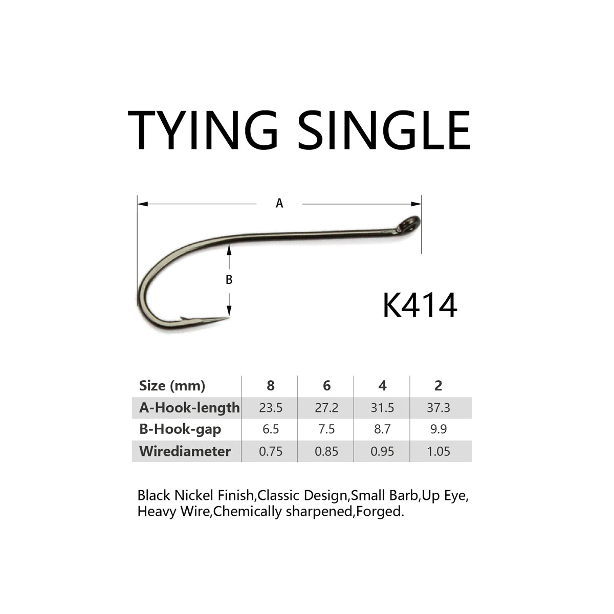 Tying Single Hooks For Fly Fishing Salmon Series K414